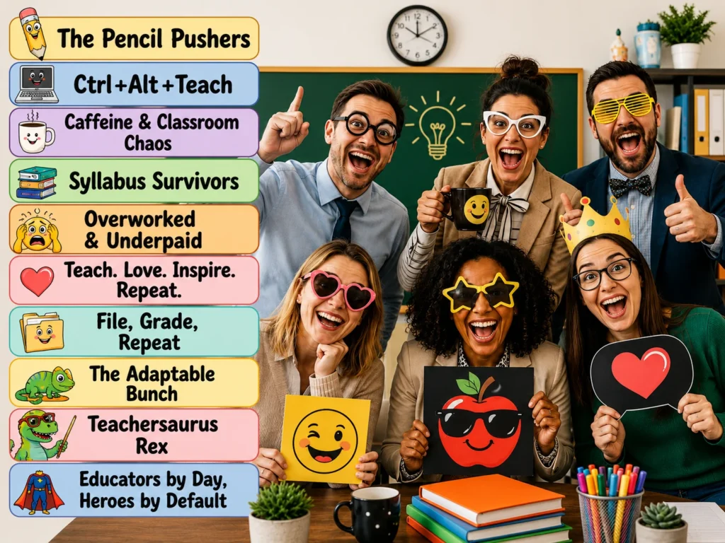 180 Funny Teacher Team Names for School Events
