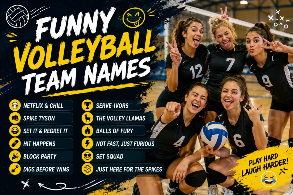 200+ Funny Team Volleyball Names & Clever Puns