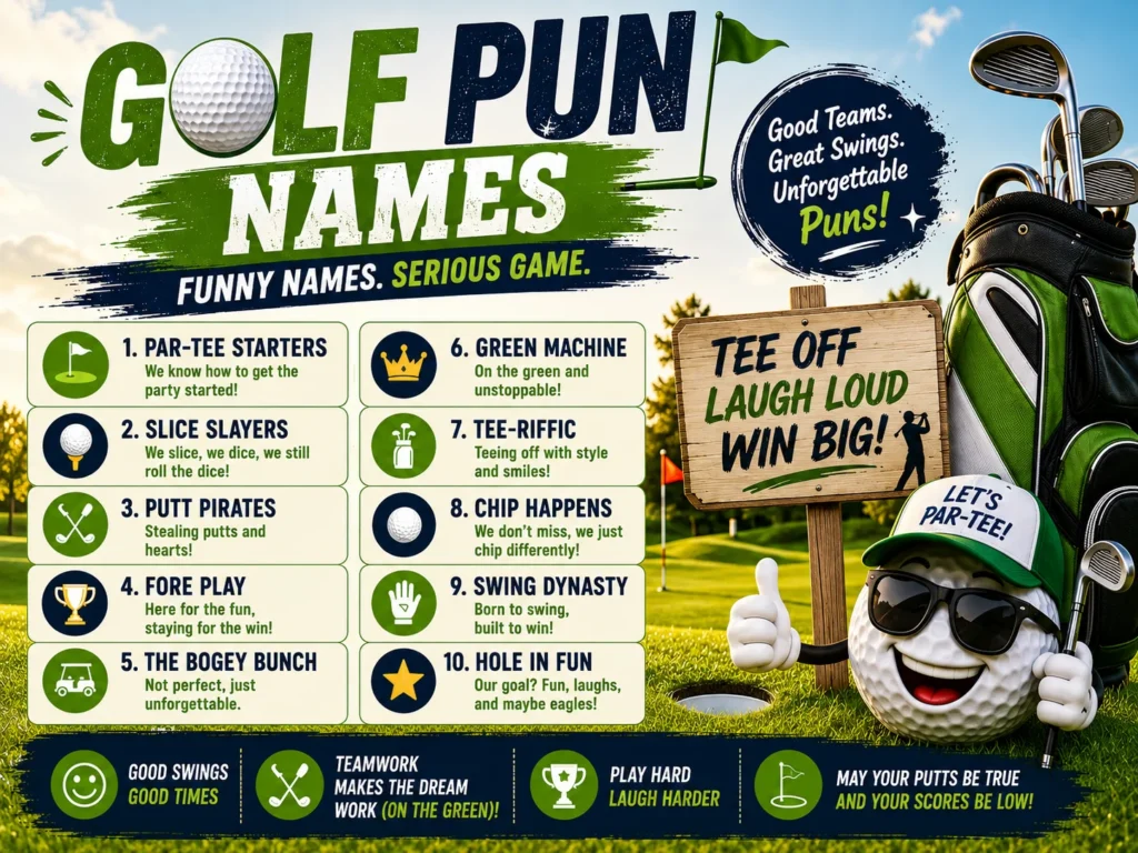 200+ Golf Pun Names: Funny & Clever Golf Ideas