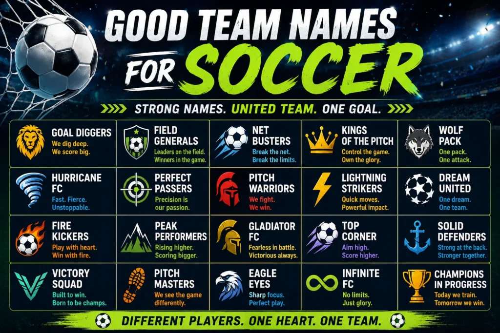 250+ Good Team Names for Soccer