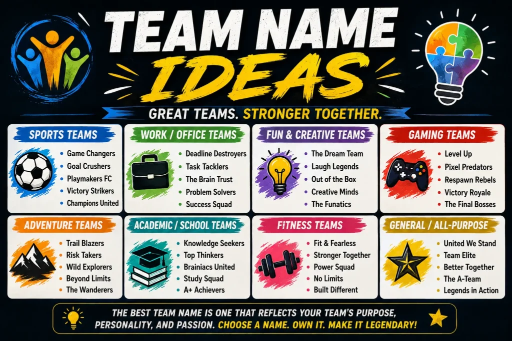 250+ Team Name Ideas for Every Group