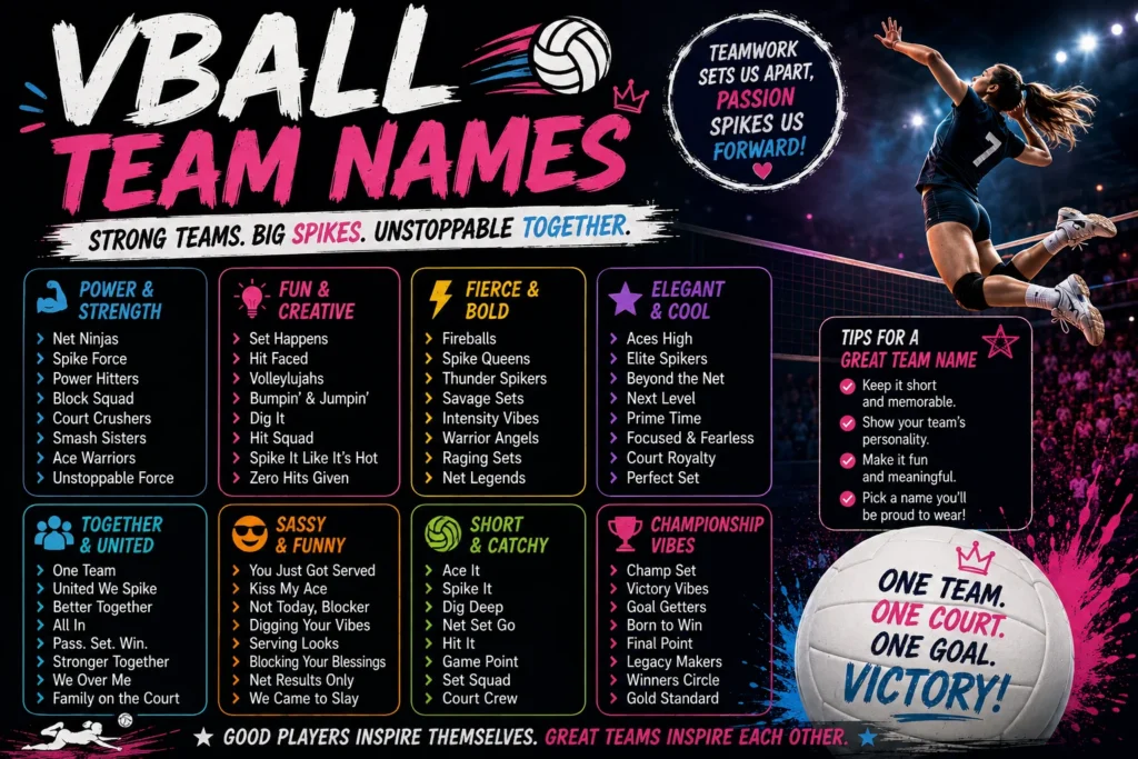 200+ Vball Team Names: Cool, Funny & Unique Ideas
